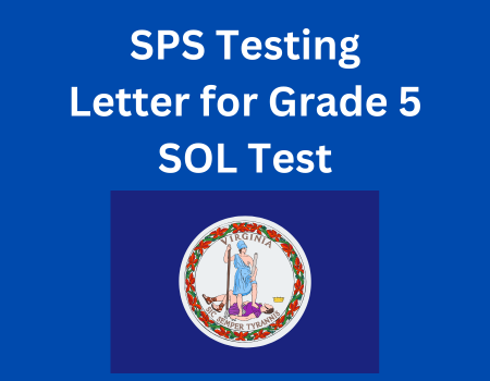 SOL Testing Letter for 5th Grade Parents, Links to Letter, Opens in New Window