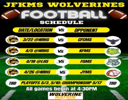  JFKMS Football Schedule