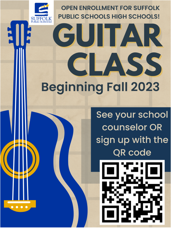  See your counselor to sign up for guitar class
