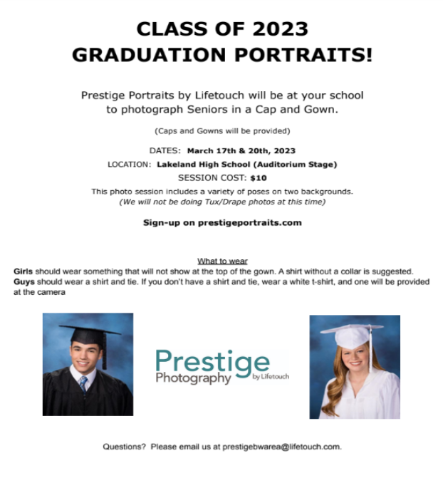  Sign up for class of 2023 senior portraits at prestigeportaits.com