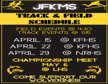   JFKMS Track & Field Schedule